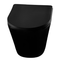 Унитаз ABBER Bequem подвесной черный матовый, безободковый 48/37/37 см