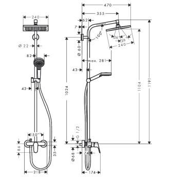 Душевая система Crometta Showerpipe
