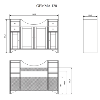 Комплект мебели Eban Gemma 120 (Витрина)