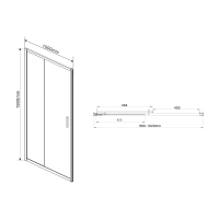 Душевая дверь Garda 1000, хром, стекло прозрачное