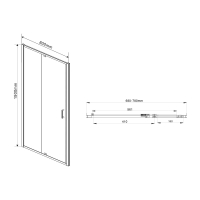 Душевая дверь Intra 700/800*1900 хром, стекло прозрачное