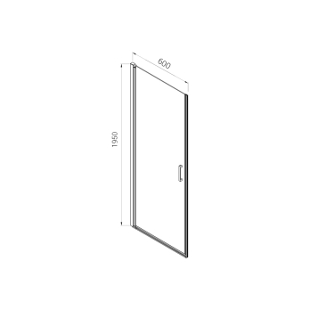 Душевая дверь Alpha 600*1950 хром, стекло прозрачное