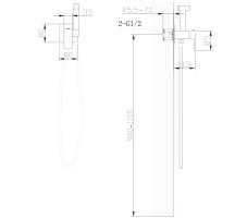 Смеситель ABBER Daheim с гигиеническим душем хром 200/110/150 мм гибридная ручка