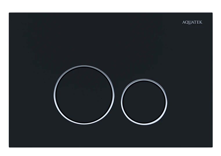 Панель смыва Aquatek черная матовая ободок хром (клавиши круглые)