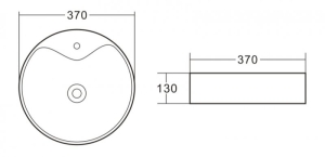 Раковина накладная керамическая круглая BB1400