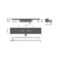 Водоотводящий желоб APZ101BLACK-300 горизонтальный выпуск, чёрный мат