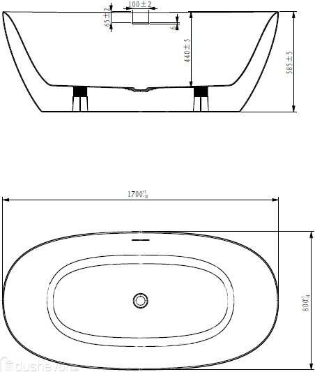 Акриловая ванна Art&Max Genova 170*80