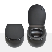Унитаз подвесной AeT Dot 2.0 черный матовый с сиденьем