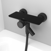 Смеситель для ванны Shelfy с управлением Push Control черный матовый