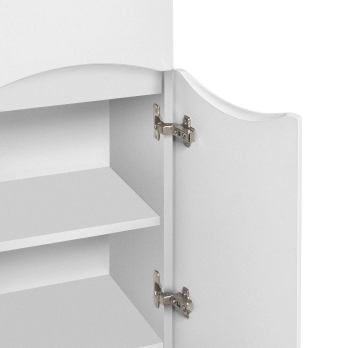 Шкаф-колонна Like, подвесной, правый, 35 см, двери, белый глянец
