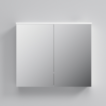 Зеркальный шкаф с подсветкой 80 см, белый глянец AM.PM Spirit