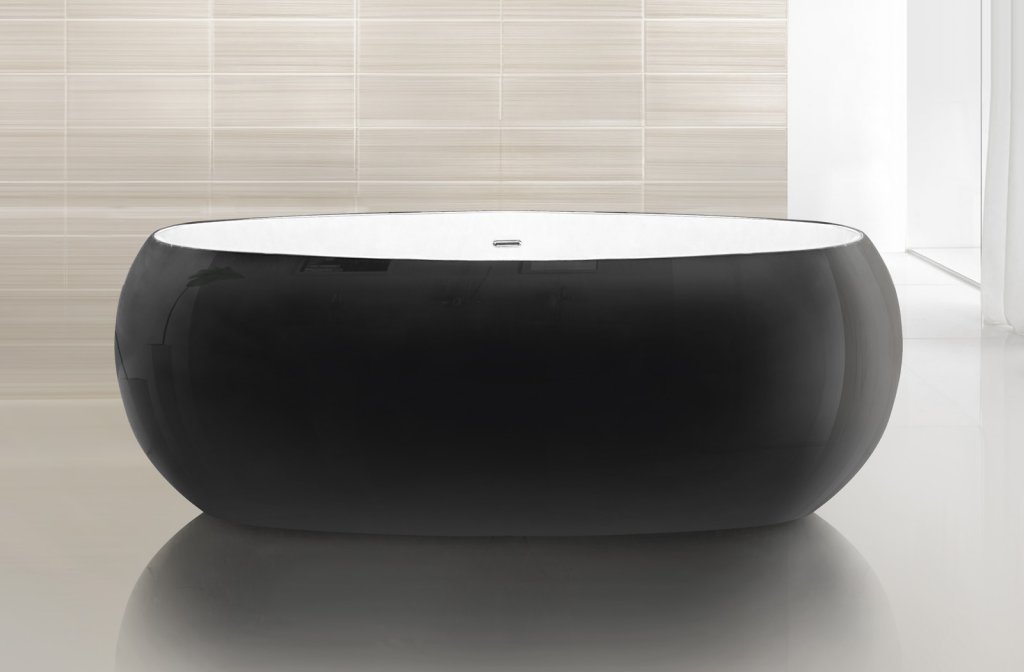 Акриловая ванна Belbagno BB18-1800 чёрная
