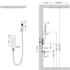Душевая система встроенная с термостатом Petruma SX-5019/17SM Золото матовое