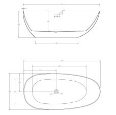 Акриловая ванна ABBER 170*80 овальная отдельностоящая