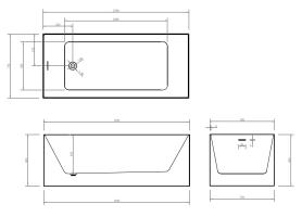 Акриловая ванна ABBER 170*75 прямоугольная