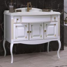 Комплект мебели для ванной Лаура 100 см белый с патиной