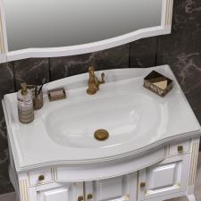 Комплект мебели для ванной Лаура 100 см белый с патиной